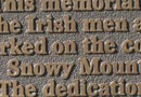 Image: The plaque on the Irish Harp statue